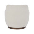 Pemberly Row Sculpted Occasional Swivel Chair in Natural Polyester Ivory