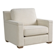 Pemberly Row Upholstered Padded Track Arm Accent Chair in Oatmeal Brown