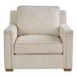 Pemberly Row Modern Squared Arm Polyester Chair with Wood Frame in Brown