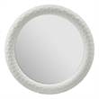 Pemberly Row Coastal Shell Detail Rattan Mirror in Coral Shoreline White