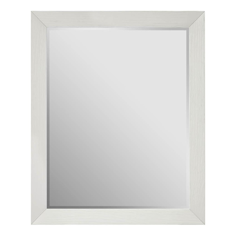 Pemberly Row Coastal Louvered Panel Mirror in Shoreline White