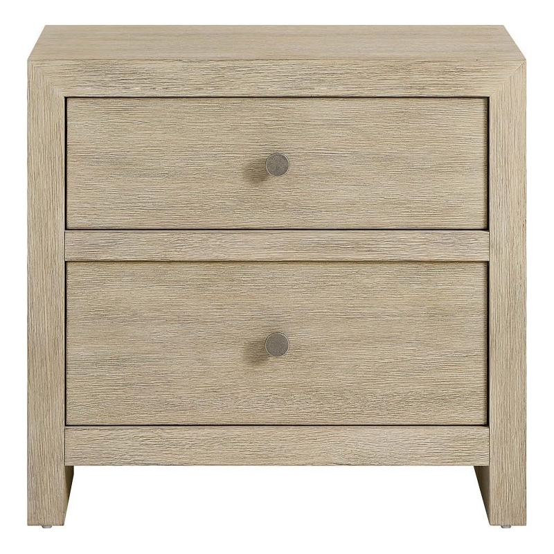Pemberly Row 2-Drawer Coastal Nightstand in Dockside Natural Tan Oak