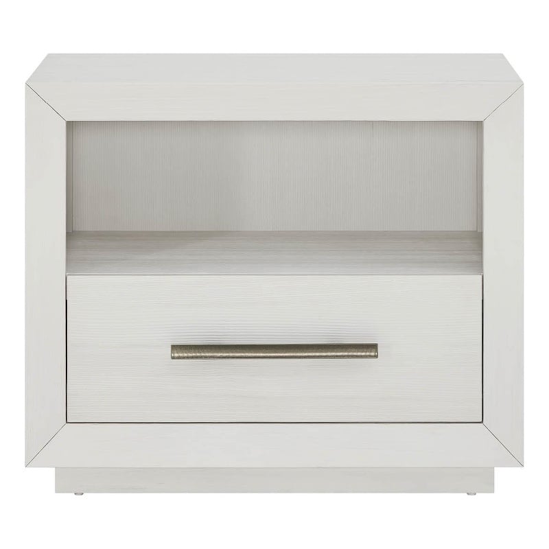 Pemberly Row Louvered Door Coastal Nightstand in Shoreline White