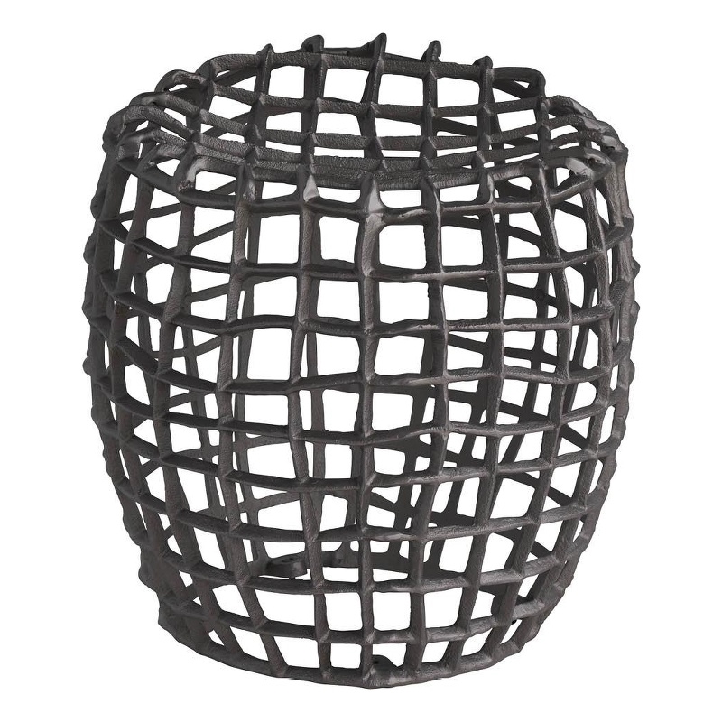 Pemberly Row Seadrift Forged Iron Counter Stool in Antique Nickel