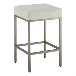 Pemberly Row Woven Console Stool in Dockside Natural Tan Oak