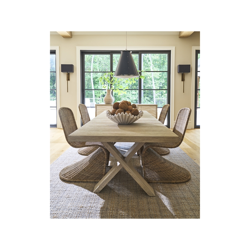Pemberly Row Upholstered Dining Chair with Cane Back in Barley Brown