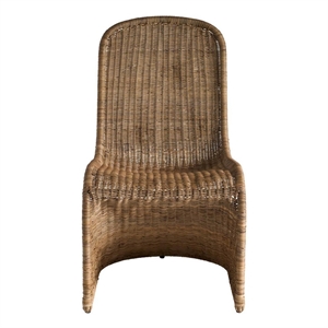 Pemberly Row Upholstered Dining Chair with Cane Back in Barley Brown