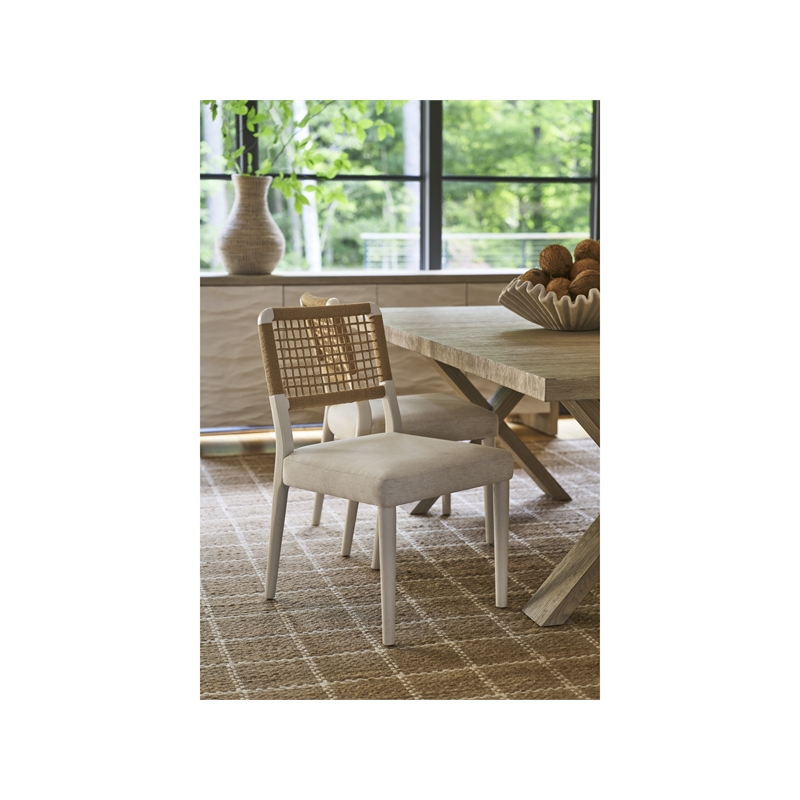 Pemberly Row Coastal Dining Chair in Shoreline White (Set of 2)