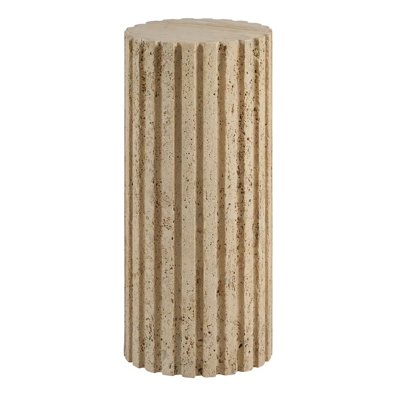 Pemberly Row Anchor Shaped Stone Accent Table in Natural Stone