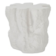 Pemberly Row Cliffside Sculptural Concrete Accent Table in White