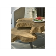 Pemberly Row Driftwood Nesting Tables with Lower Shelf in Natural Teak