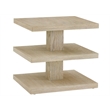 Pemberly Row Coastal Oak End Table with Drawer in Dockside Tan