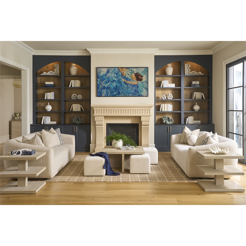 Pemberly Row Coastal Oak End Table with Drawer in Dockside Tan