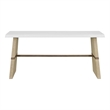 Pemberly Row Coastal Pine Console Table with Shelf in Dockside Tan
