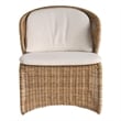 Pemberly Row Coastal Lounge Chair in Tan Natural Woven Fabric