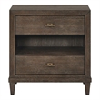 Pemberly Row Geometric Door 2-Drawer Nightstand in Rich Cocoa