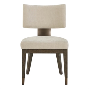 Pemberly Row Upholstered Side Chair in Rich Cocoa Oak (Set of 2)