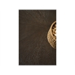 Pemberly Row Round Travertine Top Side Table in Rich Cocoa Oak