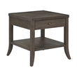 Pemberly Row Beaded Edge Curved Leg End Table in Rich Cocoa Oak