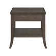 Pemberly Row Beaded Edge Curved Leg End Table in Rich Cocoa Oak