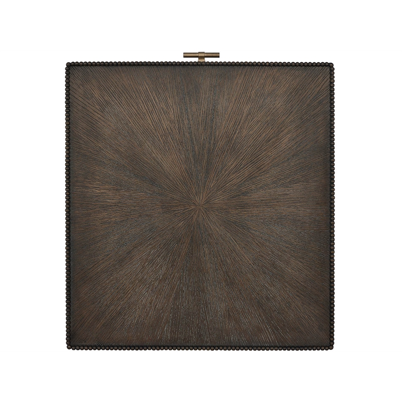 Pemberly Row Beaded Edge Curved Leg End Table in Rich Cocoa Oak