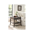 Pemberly Row Beaded Edge Curved Leg End Table in Rich Cocoa Oak