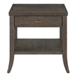 Pemberly Row Beaded Edge Curved Leg End Table in Rich Cocoa Oak