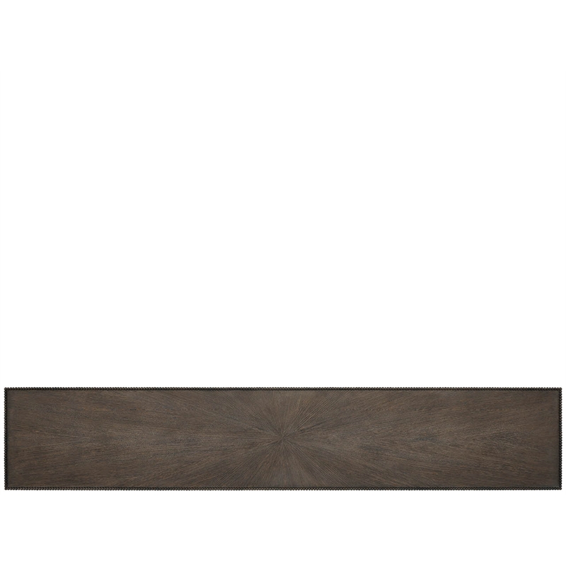 Pemberly Row Geometric Door Console with Smoked Gold Base in Cocoa