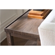 Pemberly Row Geometric Door Console with Smoked Gold Base in Cocoa