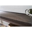 Pemberly Row Geometric Door Console with Smoked Gold Base in Cocoa