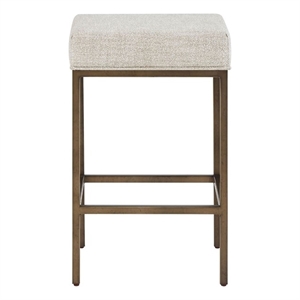 Pemberly Row Smoked Gold Metal Frame Console Stools (Set of 2)