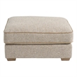 Pemberly Row Upholstered Round Tufted Ottoman in Natural Beige