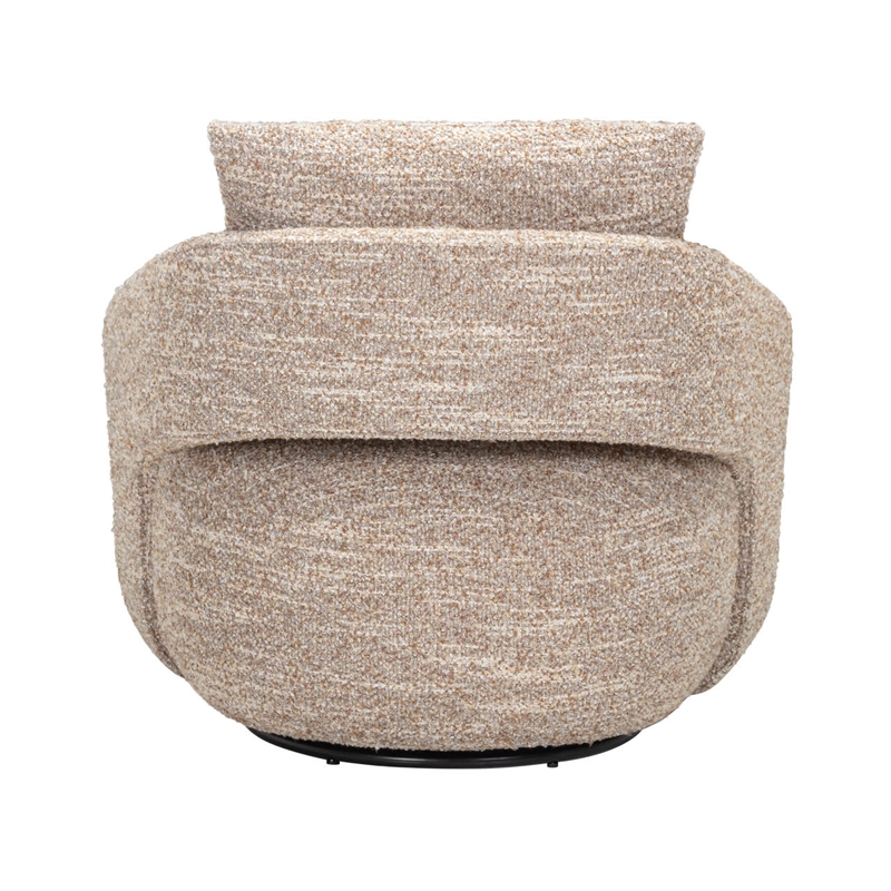 Pemberly Row Sculptural Upholstered Lounge Chair in Natural Beige