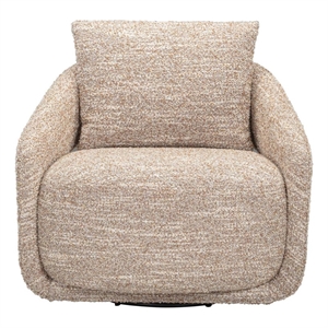 Pemberly Row Sculptural Upholstered Lounge Chair in Natural Beige