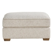 Pemberly Row Button-Tufted Leather Cocktail Ottoman in Brown