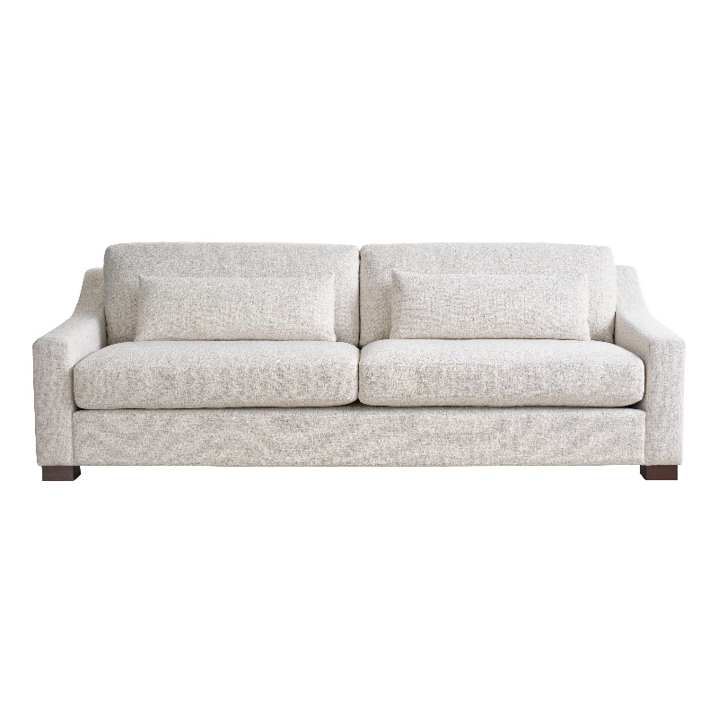 Pemberly Row Contemporary Upholstered Sofa with Track Arms in Off White