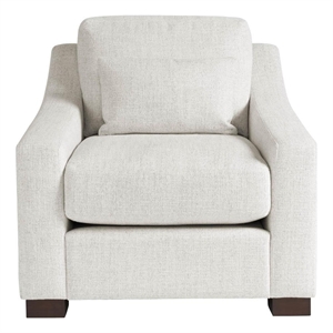 Pemberly Row Contemporary Upholstered Chair with Track Arms in Off White