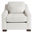Pemberly Row Contemporary Upholstered Chair with Track Arms in Off White