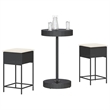 Pemberly Row 3 Piece Poly Rattan Bar Set in Black/White/Cream