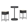Pemberly Row 3 Piece Poly Rattan Bar Set in Black/White/Cream