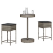 Pemberly Row 3 Piece Outdoor Patio Bar Set with Cushions in Gray