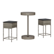 Pemberly Row 3 Piece Outdoor Patio Bar Set with Cushions in Gray