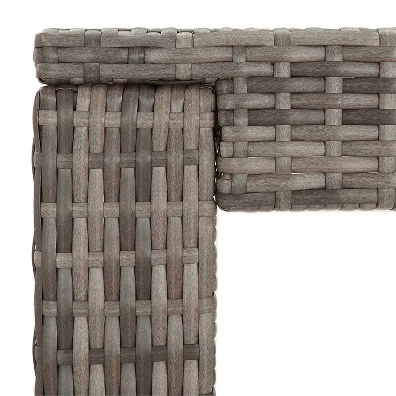Pemberly Row Poly Rattan Outdoor Patio Bar Set with Cushions in Gray