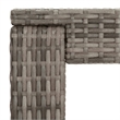 Pemberly Row Poly Rattan Outdoor Patio Bar Set with Cushions in Gray