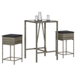 Pemberly Row Steel Small Outdoor Patio Bar Set in Black/Gray