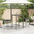 Pemberly Row Steel Small Outdoor Patio Bar Set in Black/Gray