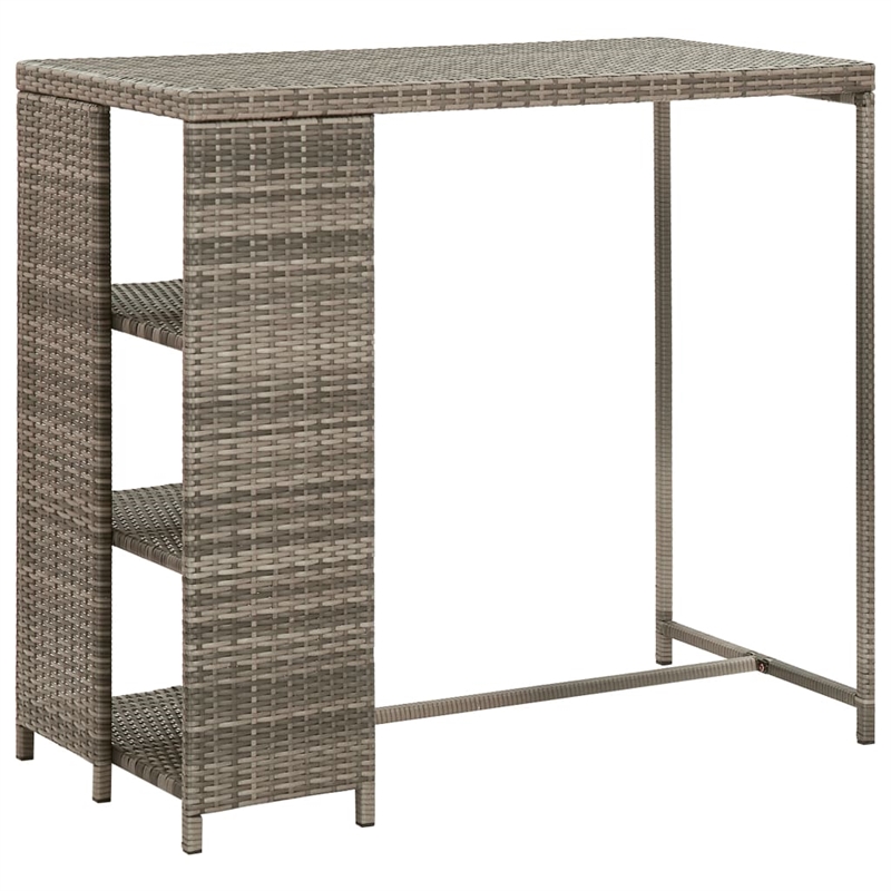 Pemberly Row 5 Piece Poly Rattan Outdoor Patio Bar Set in Gray