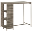 Pemberly Row 5 Piece Poly Rattan Outdoor Patio Bar Set in Gray