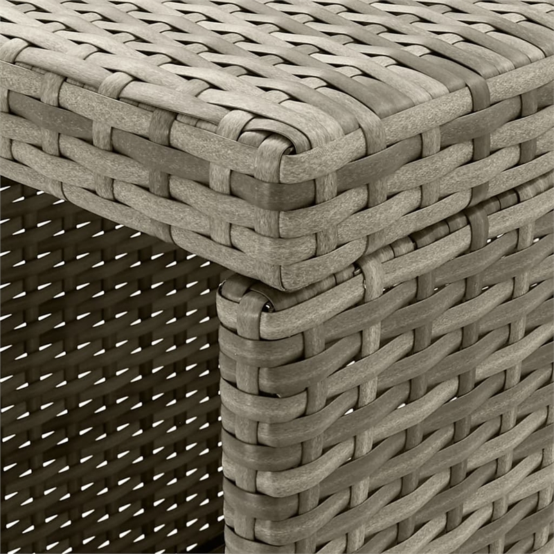 Pemberly Row 5 Piece Poly Rattan Outdoor Patio Bar Set in Gray