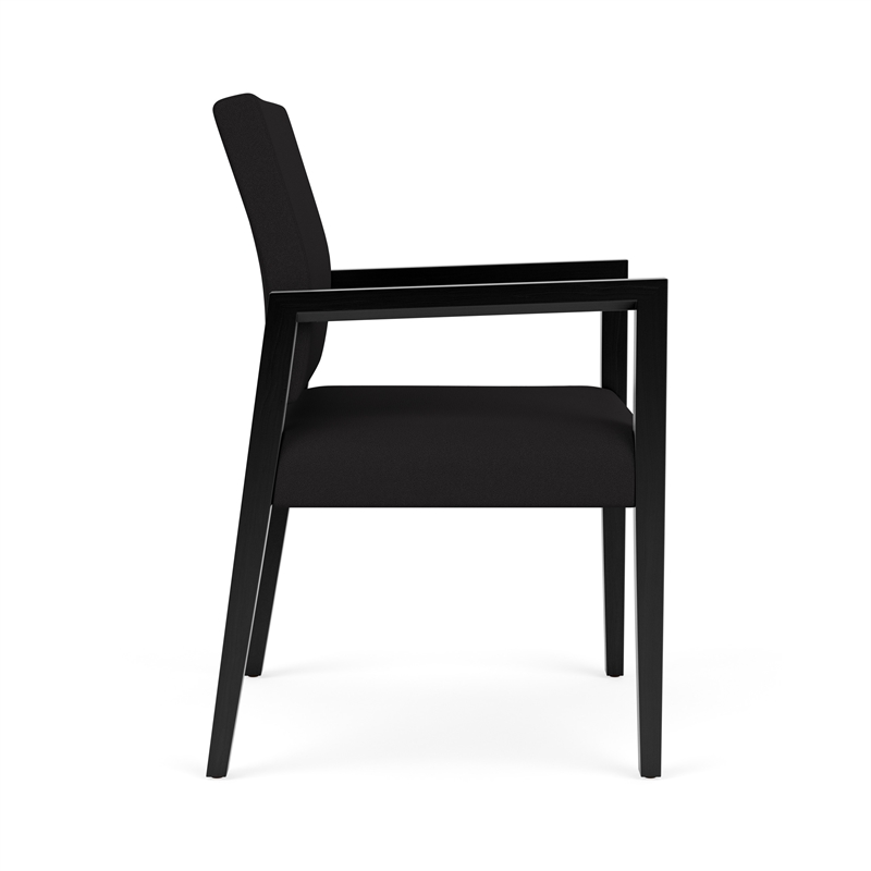 Pemberly Row Waiting Reception Guest Chair Wood Frame in Black